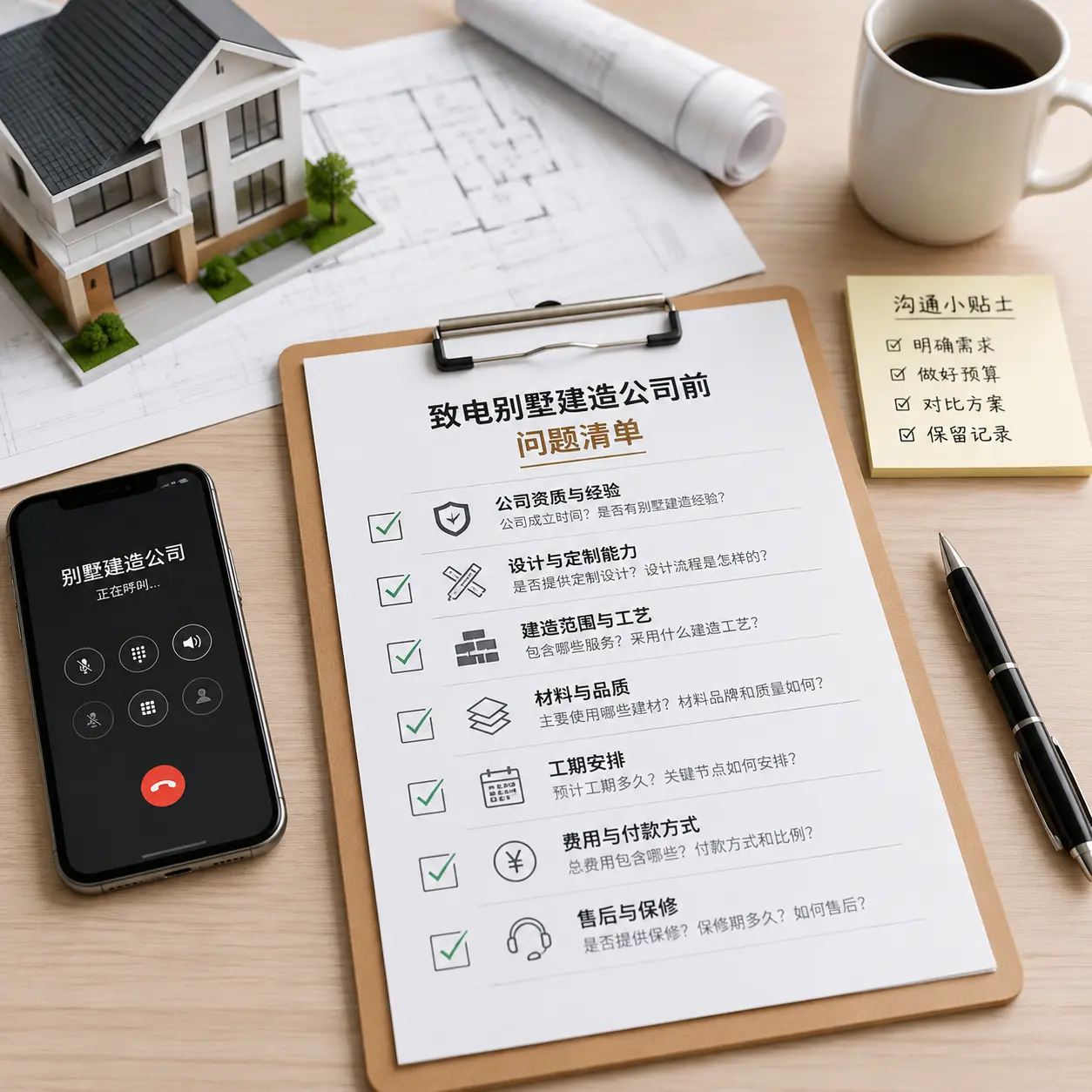 在清镇拨打别墅建造公司电话前的准备工作