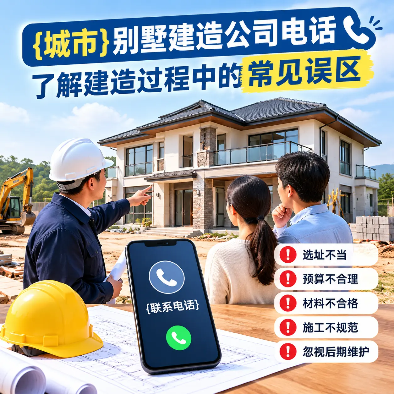 清镇别墅建造公司电话,了解建造过程中的常见误区
